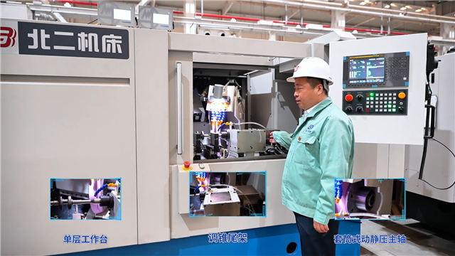 北二机床数控端面外圆磨床，高刚性，精度高，适用于汽车、摩托车、轴承等大批量生产的场景使用